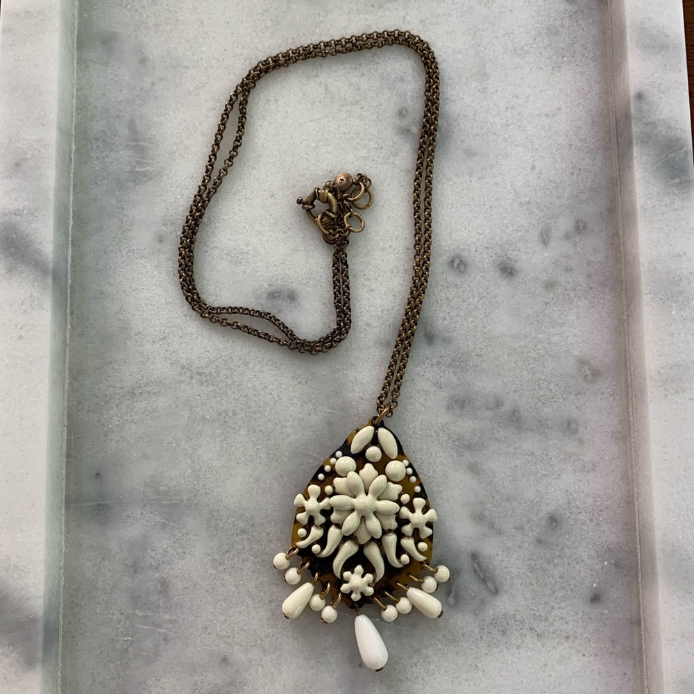 Tortoise and enamel J Crew necklace